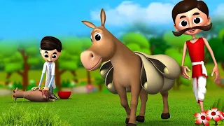 गधा और मूर्ख बकरी Donkey and Foolish Goat 3D Animated Hindi Moral Stories | JOJO TV Hindi FairyTales