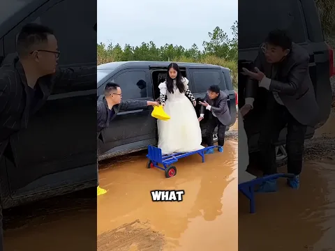 She Walked in a Flood Without Getting Dirty! 🌊👠😱 #funny #lol