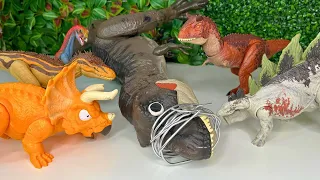 T Rex Vs Dinosaur Toys | T Rex Eats Mini Dinosaur Eggs