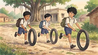 90's की पुराने टायर का खेल और वो प्यारा बचपन 🥹❤️ | बचपन की यादें | Hindi Kahani | Deep Animation
