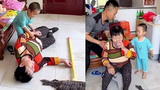 姥姥突然晕倒，米宝急坏了一直帮照顾，真是个懂事的孩子！#Cute baby#Cute#呆萌小米宝#聪明宝宝#萌娃