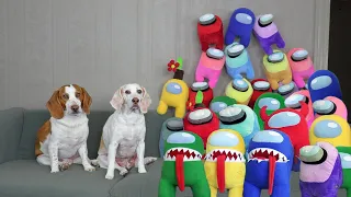 Dogs vs Among Us in Real Life Prank! Will Funny Dogs Maymo & Potpie Go For Imposter or Crewmate?
