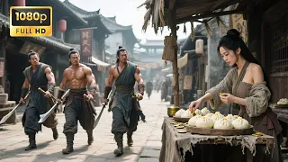 【動作武俠】不起眼賣面大嬸原來是武林高手！空手1v10暴揍惡霸！#movie #kung #武侠片