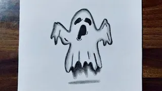 How to Draw Ghost | Easy Ghost Drawing | Halloween special👻 🎃