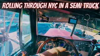 Rolling through NYC in a stretched peterbilt 379 | Dealing with terrible drivers | 18 speed