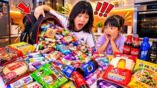 نور تخفي الكثير من الحلوى في حقيبتها المدرسية وهذا ما حدث 😱🍭