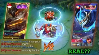 GLOBAL FRANCO VS CHOOU!!.. 😳😲 REAL OR FAKE??- MOBILE LEGENDS | FRANCO Gameplay |By San Moba Gaming