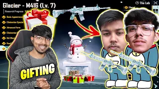 🔥 NEW YEAR SPECIAL - GIFTING MY TEAMMATES VICKY & SPIDER MAX M416 GLACIER CRATE OPENING IN BGMI
