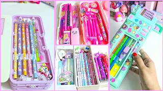 Filling my pencil box with cute stationery ✨️ 💕 lot of new stationery items 💜❤️🧡💛💗