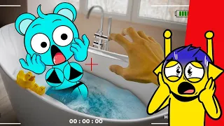 ESPÍO a SKY en su BAÑERA en la VIDA REAL 😱 (Simon Reacciona en Sprunki Incredibox)