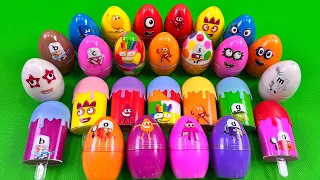 Finding Numberblocks with CLAY in Rainbow Dinosaur Eggs, Ice Cream Coloring! Satisfying ASMR Videos