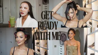 get ready routine | skincare hair & makeup AD