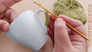 ممتع وراقي جدا 😲 لمحبات القهوة اعطي فنجانك لمستك الخاصة مع فن الكروشيه    Easy Diy Crochet With mugs