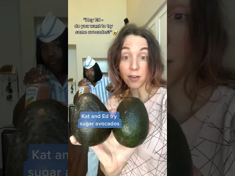 Kat & Ed try sugar avocados 😍🥑 w/ @ItsGoodBurgerEd #comedy #weirdfoodcombo #fruits #goodburger