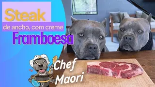 Steak de Ancho com Creme de Framboesa