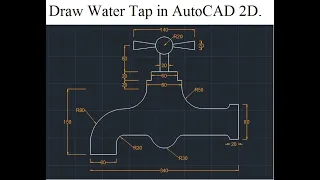 Draw Water tap in AutoCAD 2D, #tutorial #how_to_draw #autocad #water #watertap #tap  #drawing