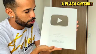 A MINHA PLACA DE 100 MIL INSCRITOS DO YOUTUBE CHEGOU