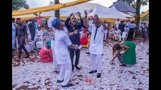 Money Rains As Obafemi Martins And Igalo Spray Money On Footballer During His Wedding