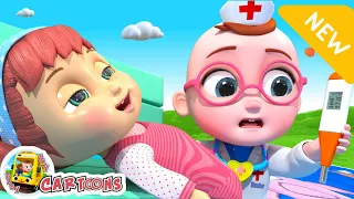 Zay playing and learning Miss Polly had a dolly nursery rhyme with sister