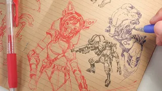 ballpoint pen : 雑記帳に息抜きdrawing