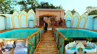 95 Days Build a Beautiful Modern Style House And A Beautiful Walled Swimming Pool Around The House