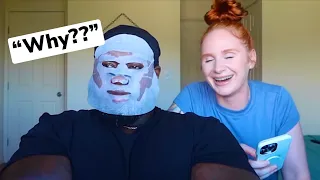 Doing my husband's skincare while answering your questions