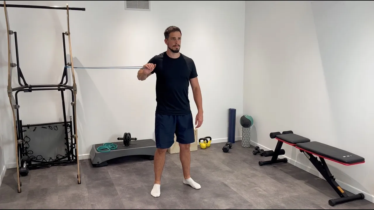 Image Chest press unilatéral avec élastique