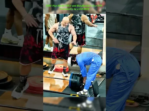 32KG Mop Shocks GIRLS and BodyBuilders in a GYM - Pretended to be a CLEANER #44  #gym #funny  #prank
