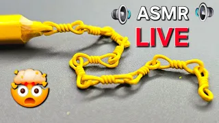 Carving the Most Fragile Yellow Pencil Chain ⛓️ ASMR Live