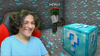 بلوكات الحظ الدايموند الغريبة في ماين كرافت !! MINECRAFT
