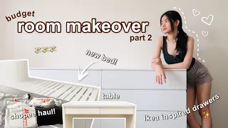 [ BUDGET ROOM MAKEOVER ] pt. 2: SHOPEE FURNITURE HAUL, New Bed +  Assemble with Me 🛠 | Yen Bonilla