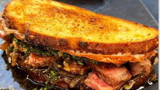 Ribeye steak sandwich with chimichurri