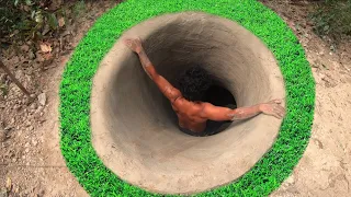 105 Days Building The Most Amazing Underground Water Slide Temple House [ Full video ]