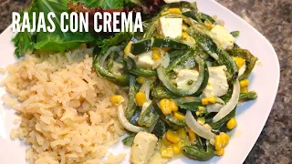 RAJAS Poblanas con QUESO y Elote (Receta facil y Economica)