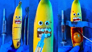 Why Did The End Make Me Cry? 😭🤧💔 Banana C-Section #foodsurgery #fruitsurgery #discountdentist