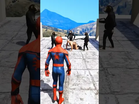 انقذت الطفل الصغير من القرود في لعبة GTA مود سبايدرمان للموبايل هتموت من الضحك 😂♥️