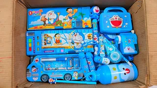 Unboxing Cute Doraemon Stationery📚, Pouch, Pencil Case, Notebook, Sharpener, Eraser, Pen, Gift Pack