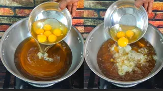 अंडे को सीधे तेल में डालकर बनाए एक बहुत ही खास रेसिपी । अंडे की सबसे यूनिक रेसिपी