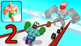 Minecraft Mobs : MUSCLE RUSH RUN CHALLENGE 2 - Minecraft Animation