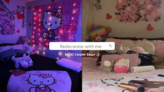 Hello kitty room tour 🎀 || redecorate & clean with me :) || Prettyluhlaii ||