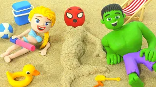 Making A Sand Mermaid At The Beach 😱😱😱