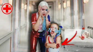 A FILHA DA ARLEQUINA (CORINA) CAIU UM TOMBO FEIO E FOI PARAR NO HOSPITAL! 😱