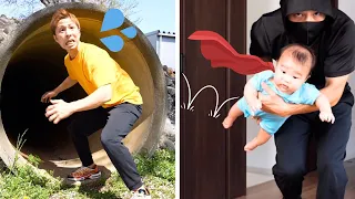 【Funny Dad🕺🎉】 Yoshipapa's funny video🥳🥳🥳#longvideo#よしパパ#baby #dad#checkitout 👍　#happening💥