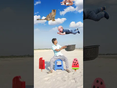 Crying Flying babies catching vs cat & puppy - Funny magic vfx video 😀😀😀