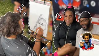 Perfect relationship couple - Caricature  Colored in