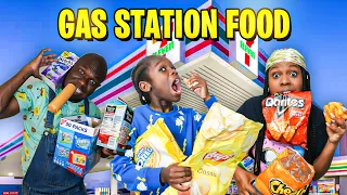 Eating Only GAS STATION FOOD for 24 Hours 😱🤢