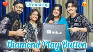 Unboxing Diamond Play Button💎 #zidaanshahidaly #youtubecreatorawards #familyvlog ❤️😍