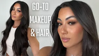 Going Out Makeup & Hair (Big Beachy Waves) | My Go-To Look | Sarah Butler