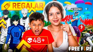 RETÉ a mi SOBRINO a conseguir 5 KILLS en Free Fire... Si lo logra, le regalo una SKIN de BLUE LOCK 😱