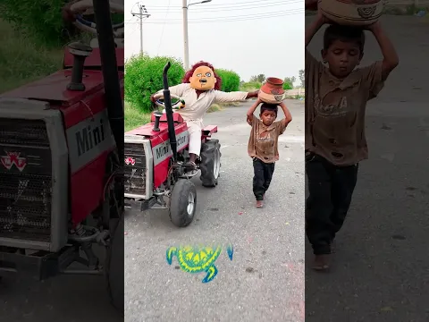bhoot broken mud pot on mini tractor 😭 #shorts